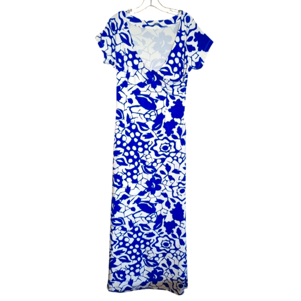 Soft Surroundings Blue and White Floral Maxi Dress
